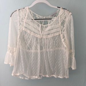 Sheer long sleeve blouse